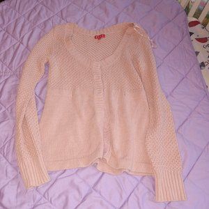 Elle Pink Scoop Neck Snap Front Cardigan XS